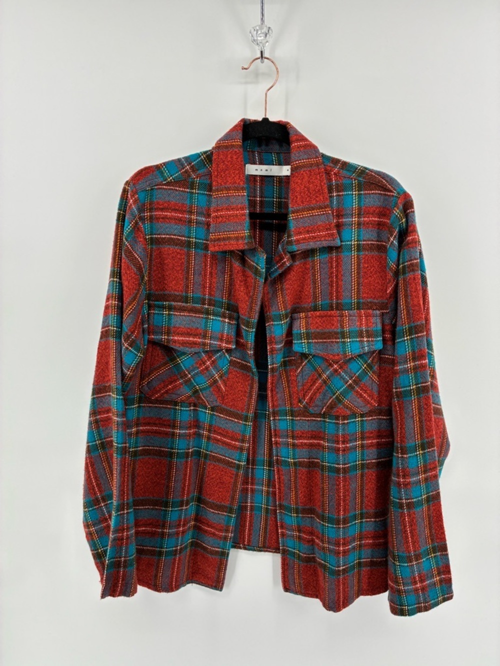MNML Red and Blue Plaid Long Sleeve Shirt